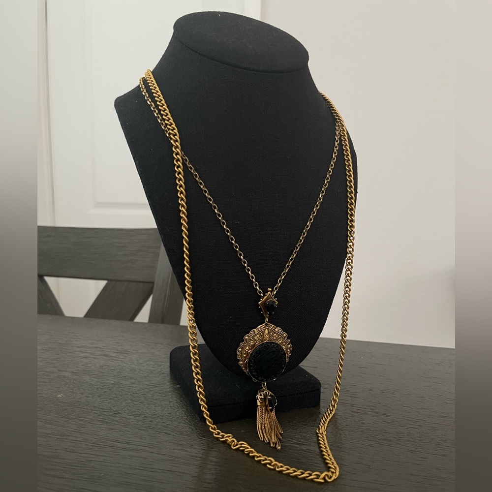 Vintage Layered Necklace | Gold and Black